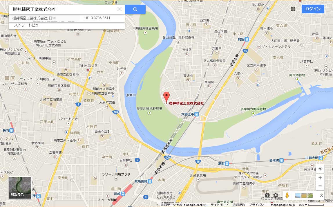 クリックするとGoogle Mapを表示します。